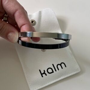 Kalm Silver and Black Bangles